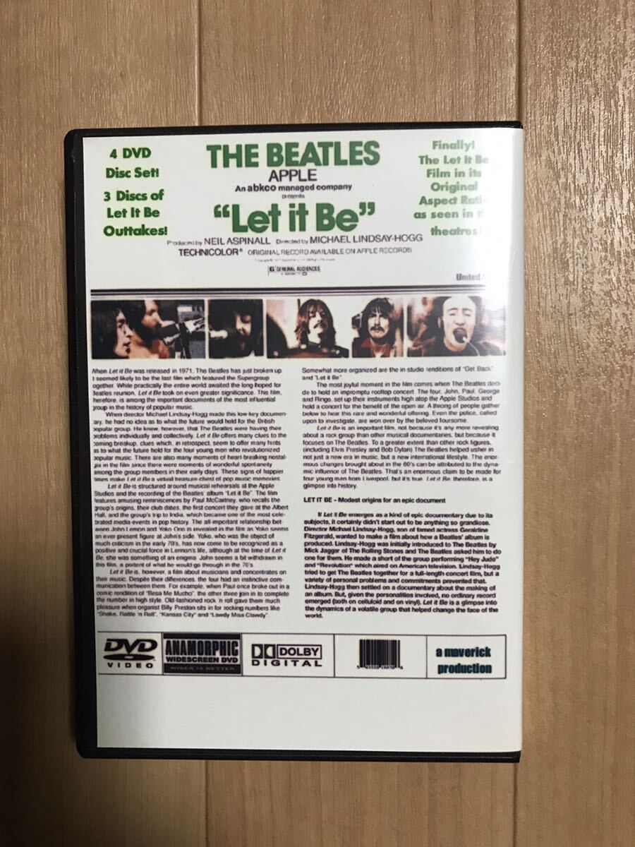 ＜送料無料＞コレクターズＤＶＤ4枚組【ドイツ製】The Beatles LET IT BE 映画 ワイドスクリーン + アウトテイク映像 ザ・ビートルズ 