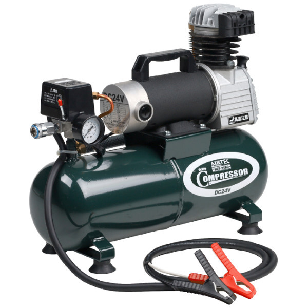 ナカトミ AIRTEC 24V DCエアーコンプレッサー DCP-24BC オイル式 タンク容量8L 【個人宅配送不可】