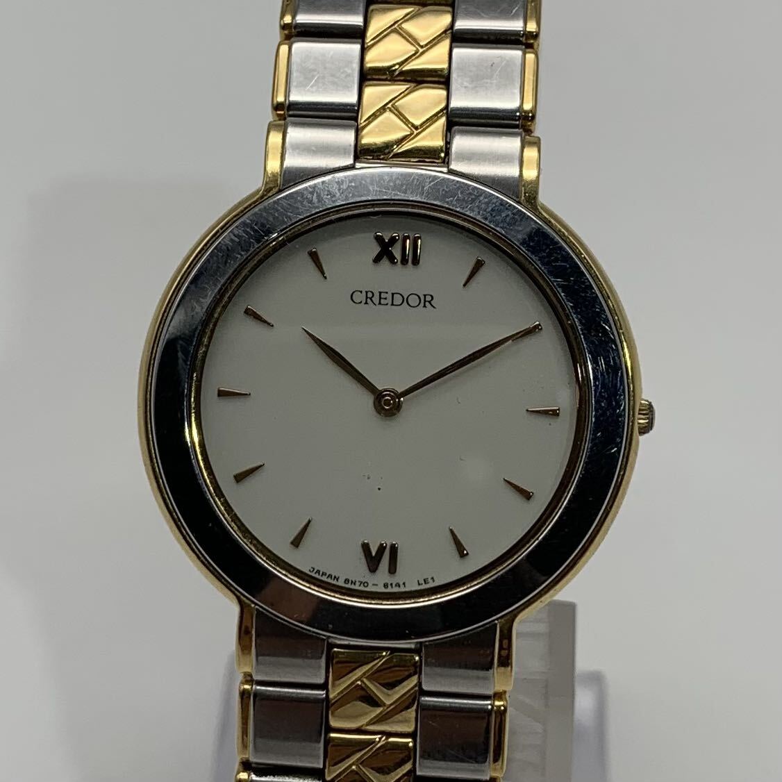 ◯【売り切り】SEIKO CREDOR（セイコークレドール）メンズ腕時計 8N70-6160 ST.STEEL+18KT クォーツ QZ の画像1