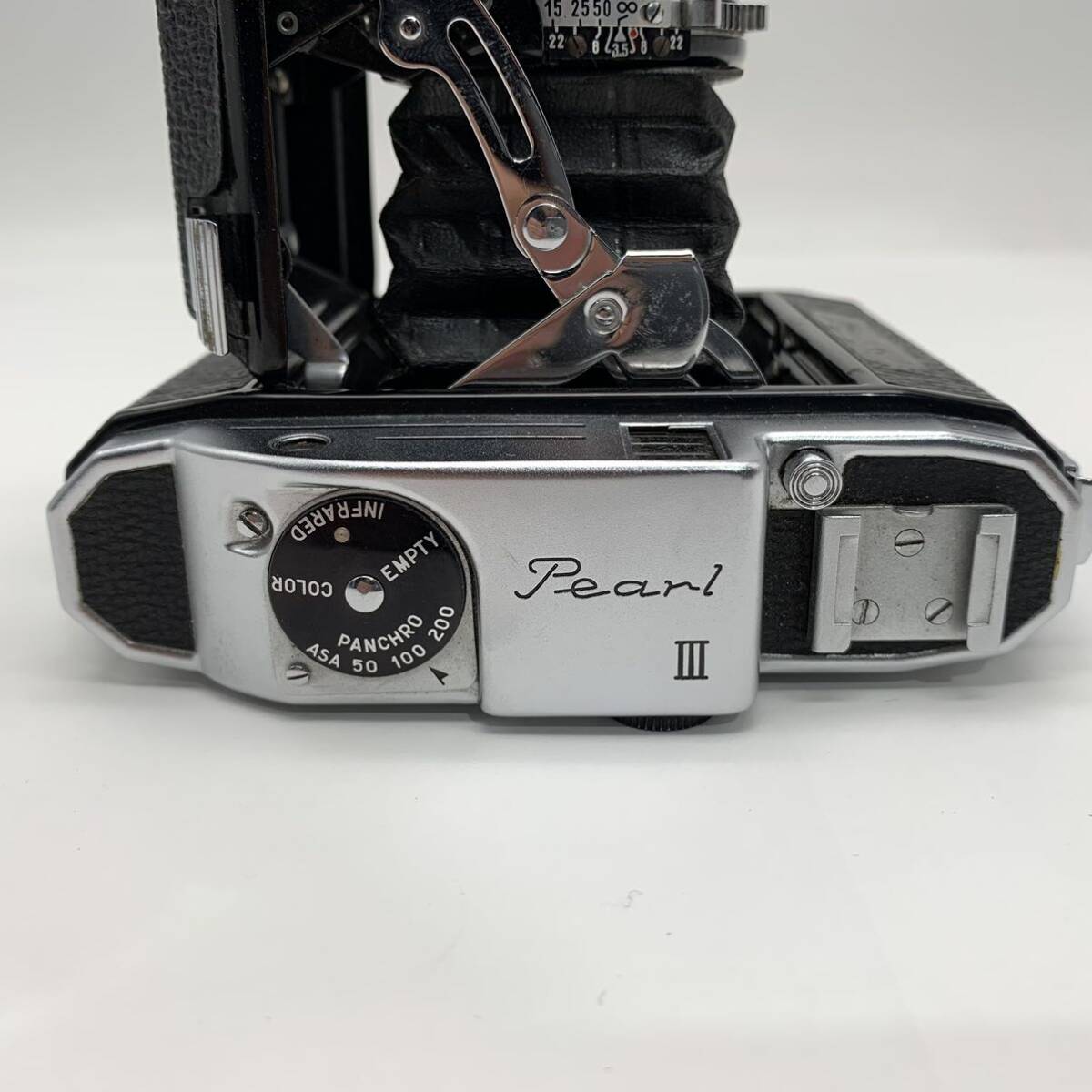 ◎【売り切り】小西六 フィルムカメラ Pearl Ⅲ 蛇腹カメラ Hexar f3.5 f=75mmの画像6