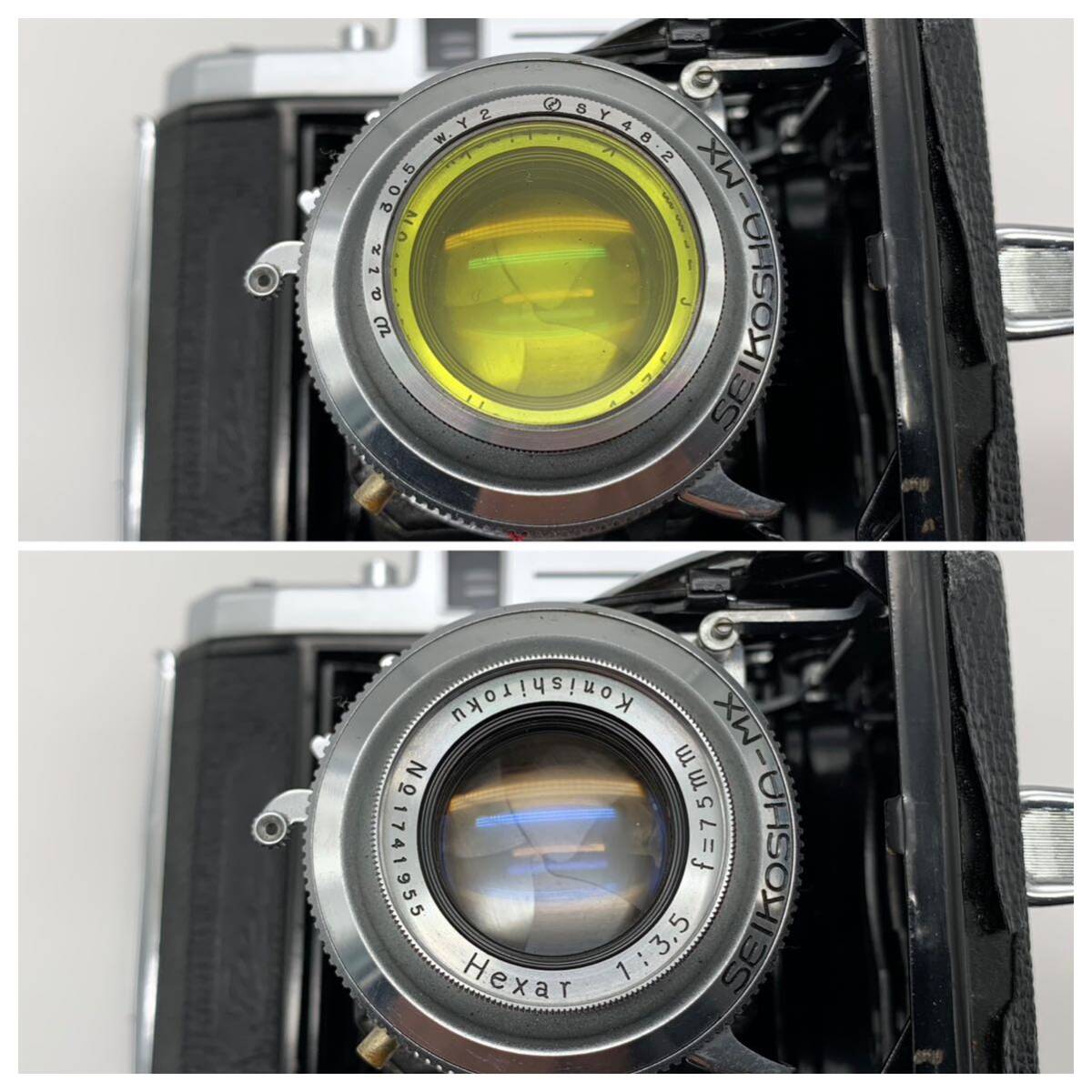 ◎【売り切り】小西六 フィルムカメラ Pearl Ⅲ 蛇腹カメラ Hexar f3.5 f=75mmの画像10