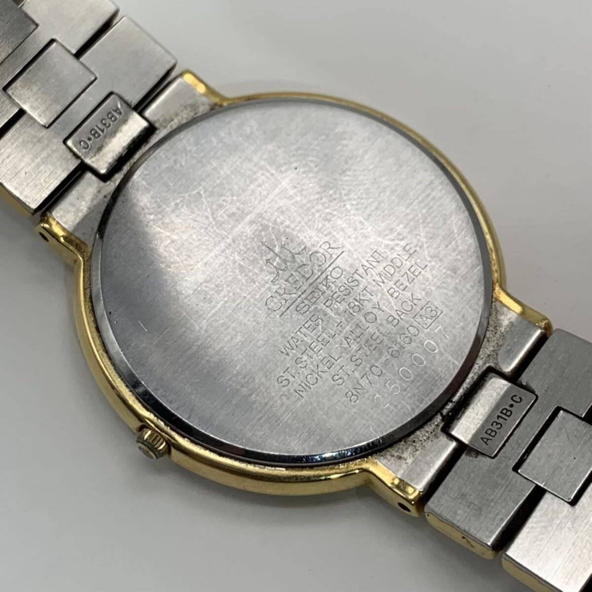 ◯【売り切り】SEIKO CREDOR（セイコークレドール）メンズ腕時計 8N70-6160 ST.STEEL+18KT クォーツ QZ の画像5