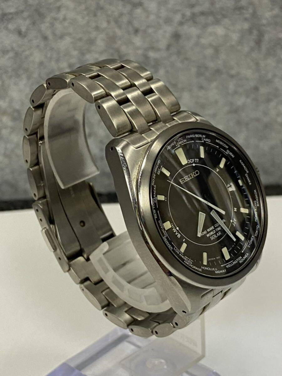 ◆【売り切り】SEIKO　セイコー 7B25-0AB0 WORLD TIME SOLAR　ワールドタイム ソーラー デイト メンズ腕時計 現状品_画像3