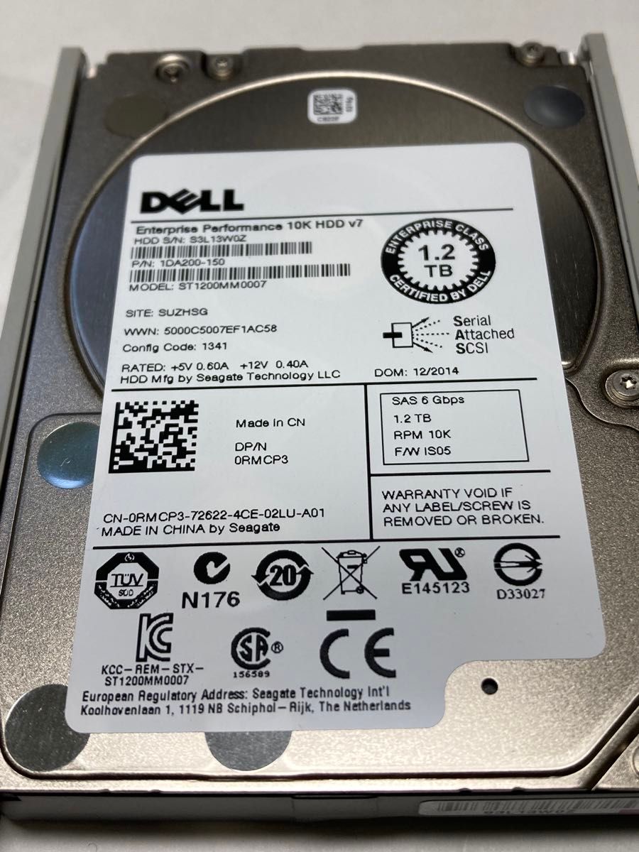 Dell 1.2TB SAS 10 rpm  HDD
