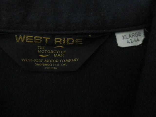 WESTRIDE ウエストライド WEST RIDE ミリタリーシャツジャケット ボーダー 長袖 ワークシャツ XL 42 ネルシャツ ブラック グレー ワッペンの画像3