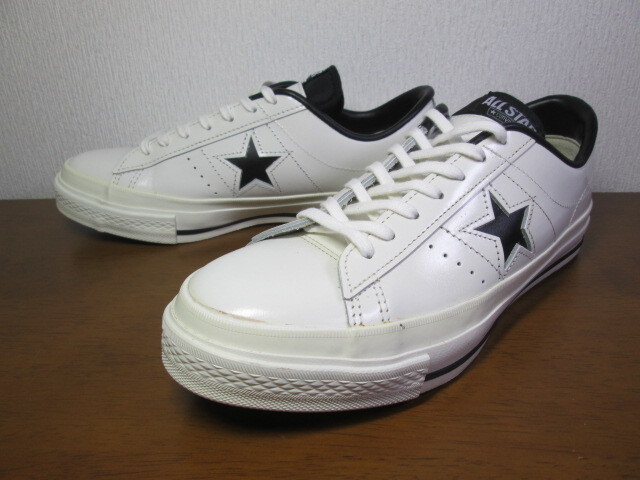 極上 希少 レア CONVERSE ONE STAR J OX コンバース ワンスター レザー ホワイト 白 JAPAN 日本製 US ９ 27.5cm_画像1