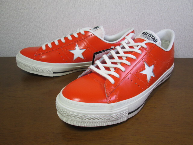 新品未使用 極上 希少 レア CONVERSE ONE STAR J OX コンバース ワンスター レザー オレンジ レアカラー JAPAN 日本製 ９ 27.5cm_画像2