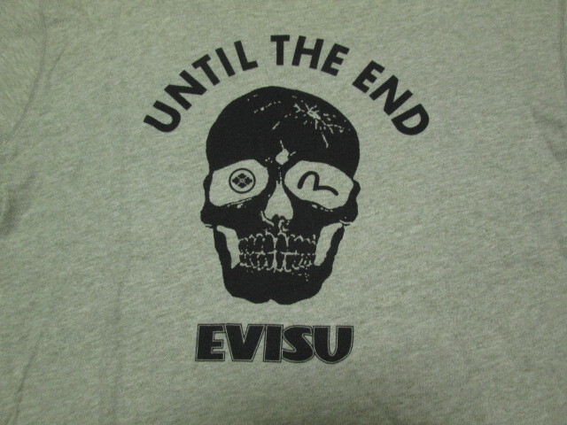 YAMANE ヤマネ EVISU エヴィス ジーンズ Tシャツ UNITIL THE END 38 グレー スカル カモメ_画像3