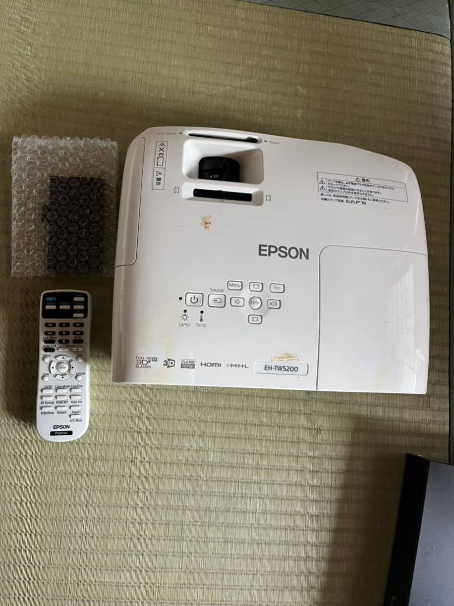 EPSON プロジェクター EH-TW5200 動作確認済、ランプ281時間！リモコンOK エアフィルター新品付属！ジャンクにての画像9