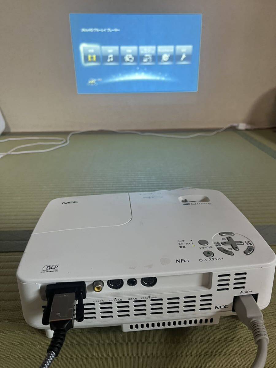 DLPプロジェクター NEC NP63J 動作確認済、リモコンOK、電源コード有、hdmi変換コード付！_画像8