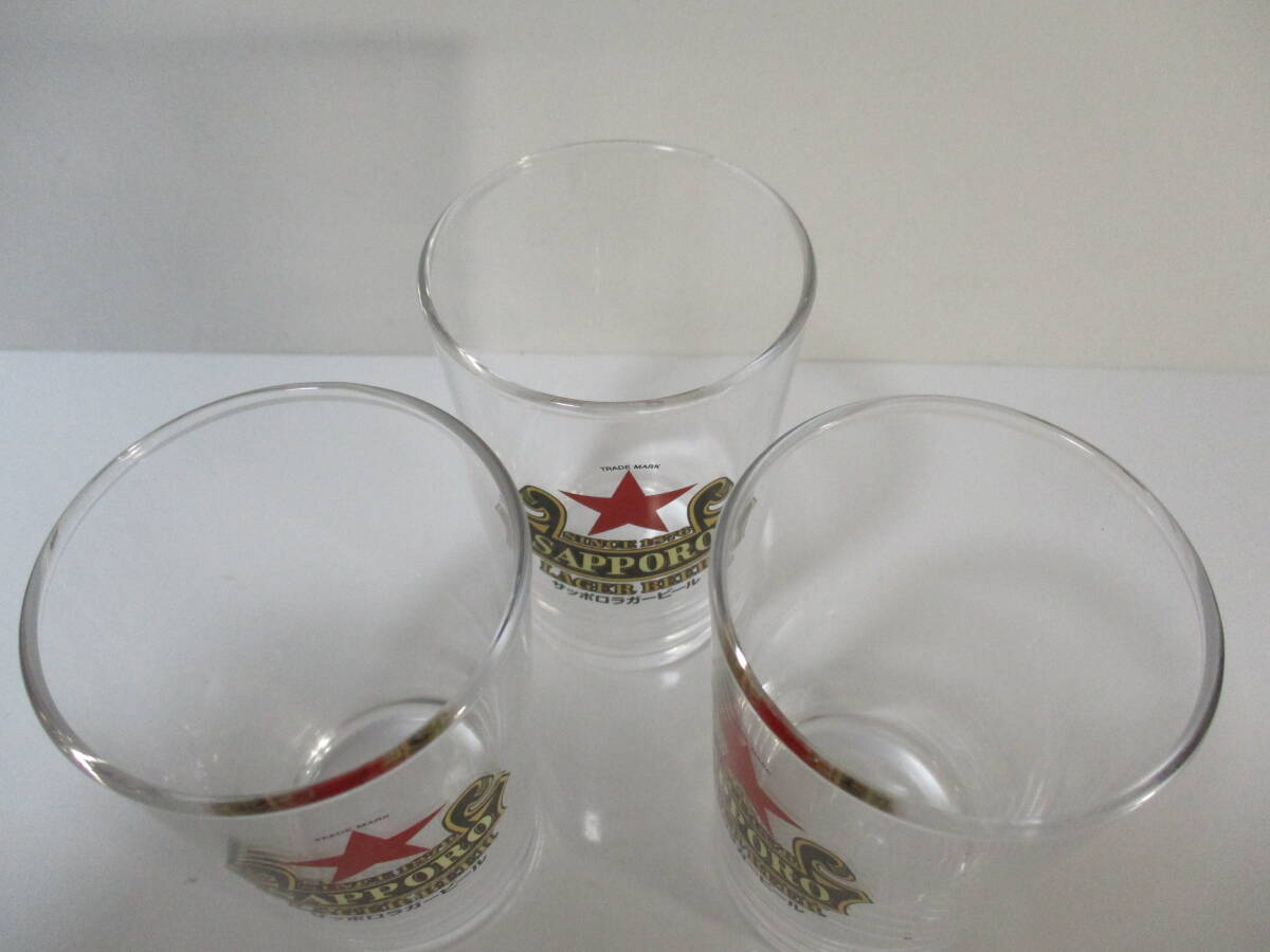 サッポロラガービール オリジナル赤星グラス 赤星縁日 ビールグラス 3個セットの画像2