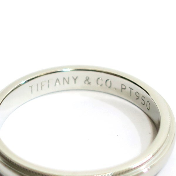 Tiffany & Co. ティファニー Pt950 ミルグレインリング 指輪 約13号 5.3g【新品仕上げ済み】新品同様品 used SAの画像4
