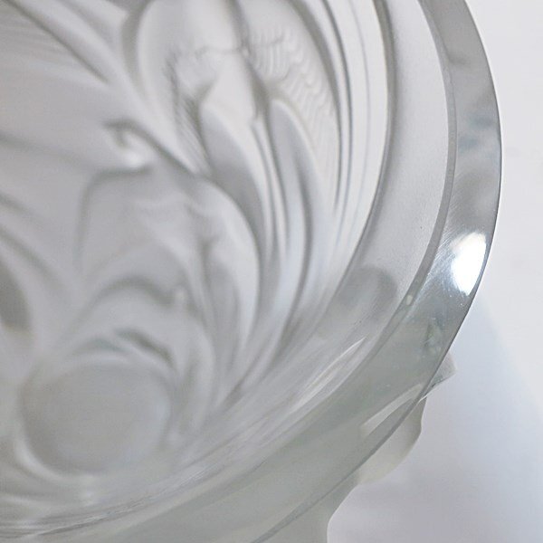 LALIQUE ラリック クリスタル ガラス スワロー ツバメ フラワーベース 花瓶 約24.5cm【送料無料】 中古品 used AB_画像8