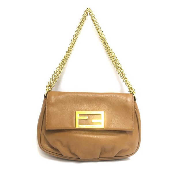 FENDI フェンディ 8M0276 レザー チェーンショルダーバッグ ハンドバッグ【極美品】【送料無料】中古品 used A_画像1