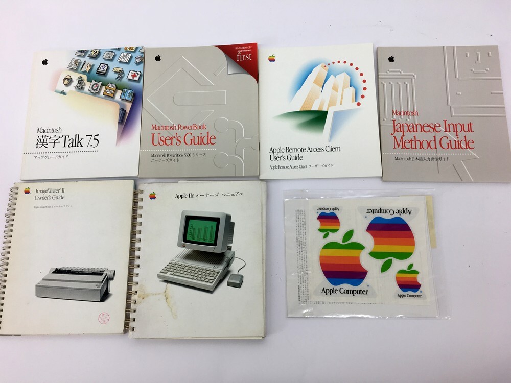 【同梱可】【80】ジャンク品 Apple Macintosh 初期モデル用 マニュアル ガイド フロッピーディスク シール 等まとめて_画像2