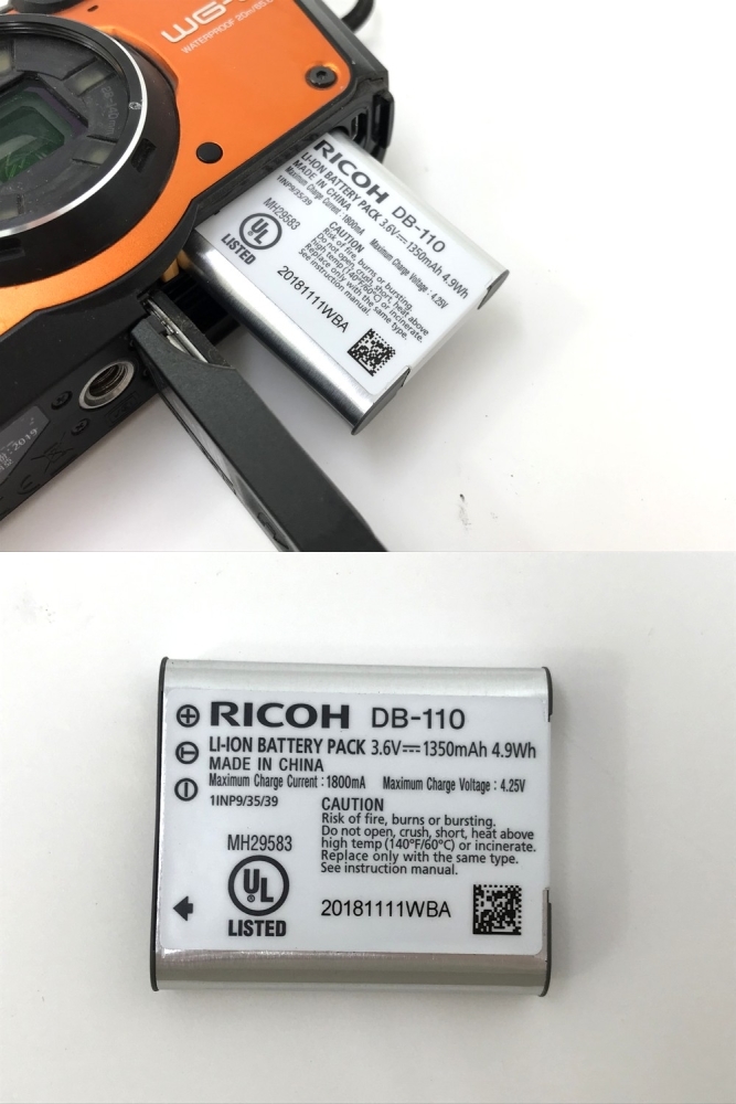 *[ включение в покупку возможно ][60] б/у товар RICOH Ricoh WG-6 водонепроницаемый пыленепроницаемый компактный цифровой фотоаппарат orange корпус * аккумулятор только * загрязнения иметь 