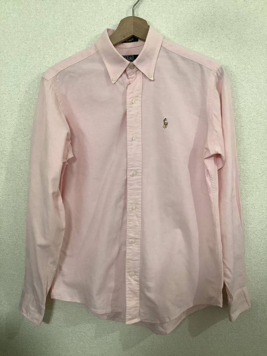 POLO RALPHLAUREN ラルフローレン　USA製　ボタンダウンシャツ　オックスフォード　ピンク　ボーイズ　古着　ビンテージ_画像1