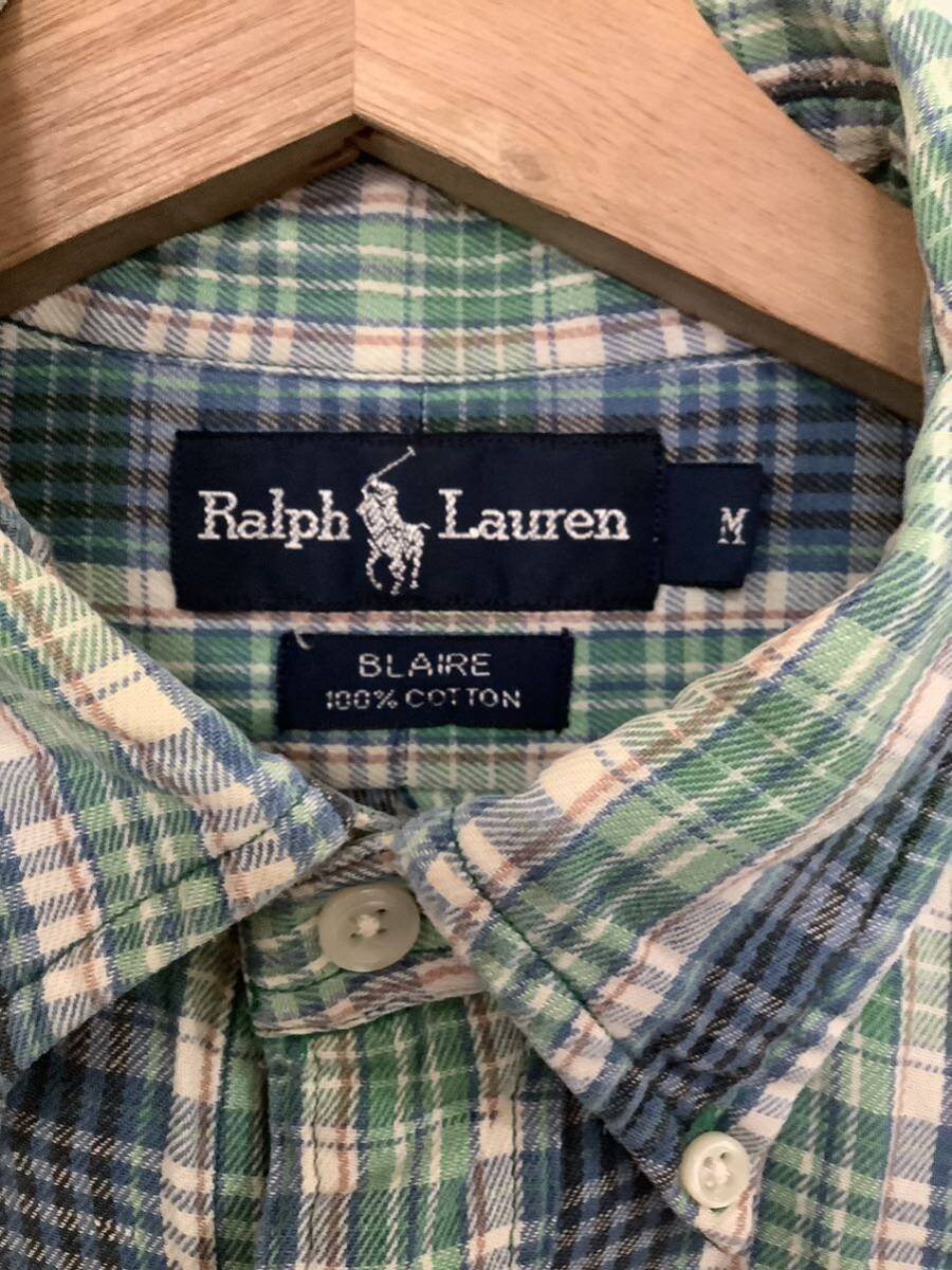 RALPHLAUREN ラルフローレン　BLAIRE チェック柄長袖シャツ　ボタンダウンシャツ　セレクト　メンズ　ビンテージ　古着_画像3