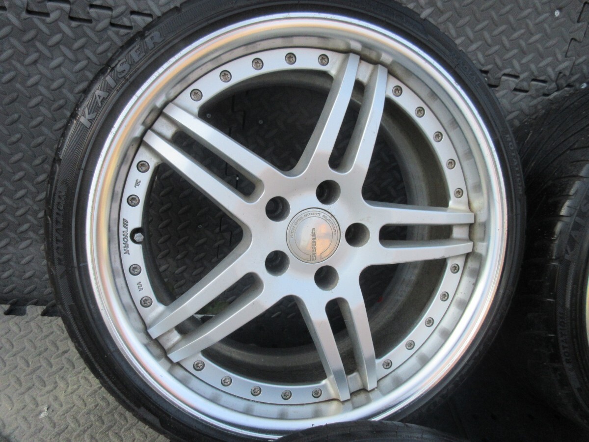 極太10J!!big対応!!WORK GNOSIS グノーシス GS-2 MSL 225/35R19 クラウンマークXレクサスIS.GSセルシオシーマセドリックグロリアVIPセダンの画像4