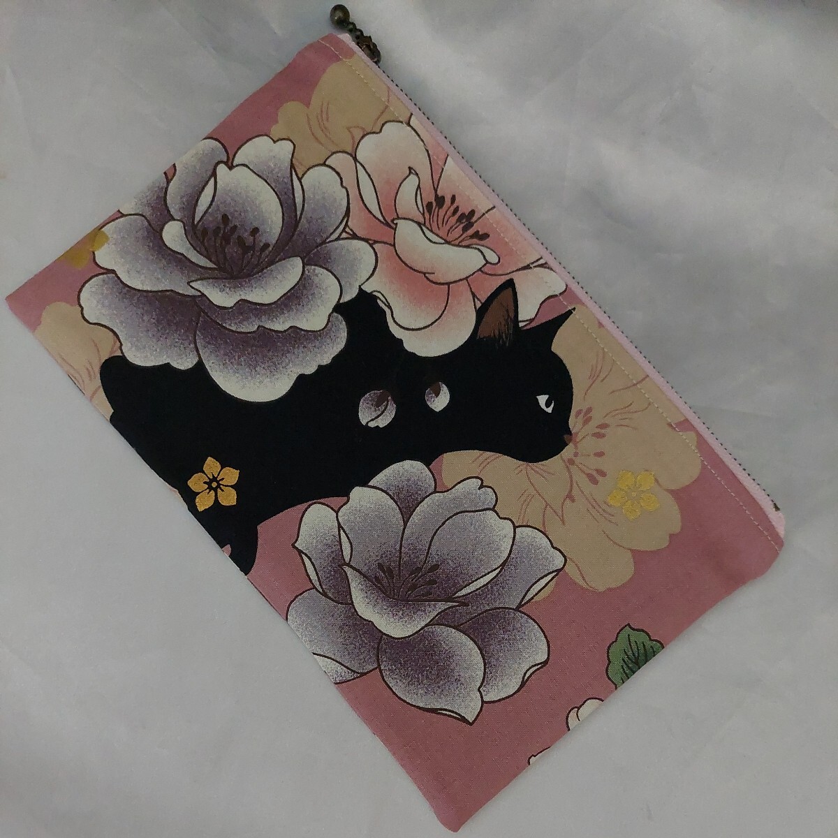 ハンドメイドporch黒猫×花フラット_画像7