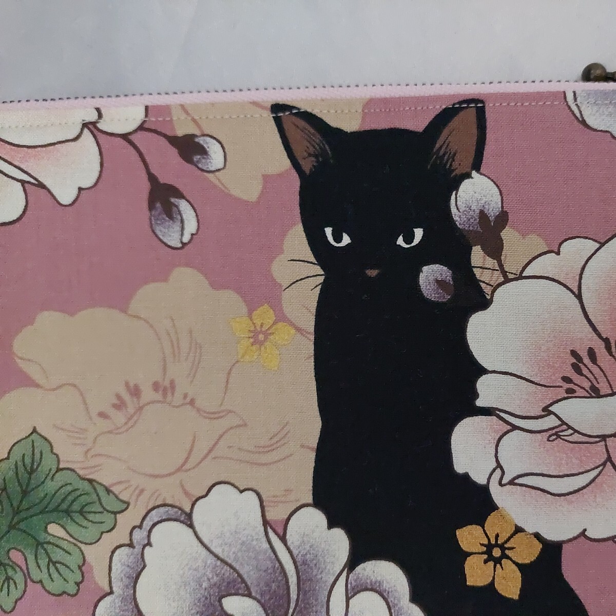 ハンドメイドporch黒猫×花フラット_画像9
