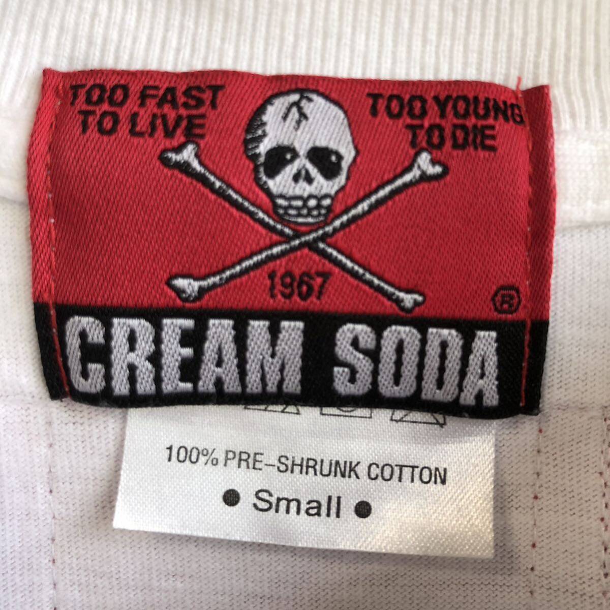CS2 CREAM SODA クリームソーダ Tシャツ 半袖 ホワイト ROCK&ROLL SOUTH CAT STREET BLACKCATS ロカビリー ピンクドラゴンの画像5