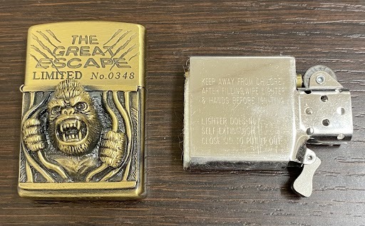 #17351G ZIPPO ジッポー ライター 1997年製 THE GREAT ESCAPE グレート エスケープ ゴリラ リミテッド 限定品 シリアル入り 火花OKの画像4