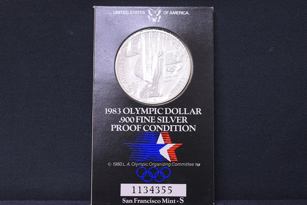 アメリカ/オリンピック/銀貨/1983年/ロサンゼルス/.900/FINE SILVER/記念コイン/ONE DOLLAR/記念銀貨/コレクション/UQD330の画像3