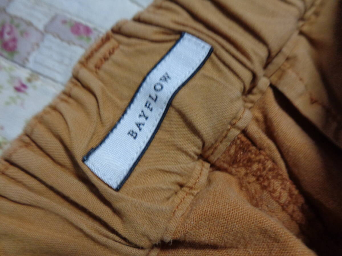 * лен linen43%/ стоимость доставки 230 иен /2 размер (M размер )BAYFLOW Bay поток / брюки-чинос / стрейч легкий брюки / лодыжка брюки / Brown 