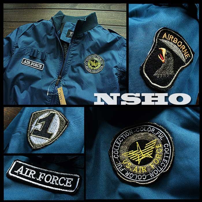 483*XL-L degree * new goods spring summer *Air Force*MA-1 badge thin flight jacket blouson nylon jumper 