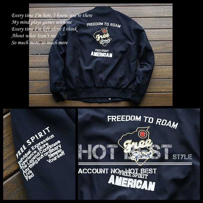  new goods #G.GABRIEL complete sale men's thin high class badge gorgeous embroidery CWU 45P military US flight jacket MA-1 light weight /3XL /3191