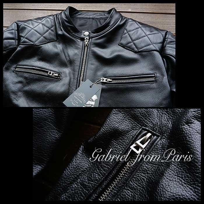  highest peak 20 ten thousand #GABRIEL highest grade napa* Beckham favorite * Italian leather original leather kau hyde rider's jacket /48/XXXXXL