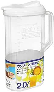 サンコープラスチック 日本製 麦茶ポット マリンクーラー ワンプッシュ 2L ホワイの画像1