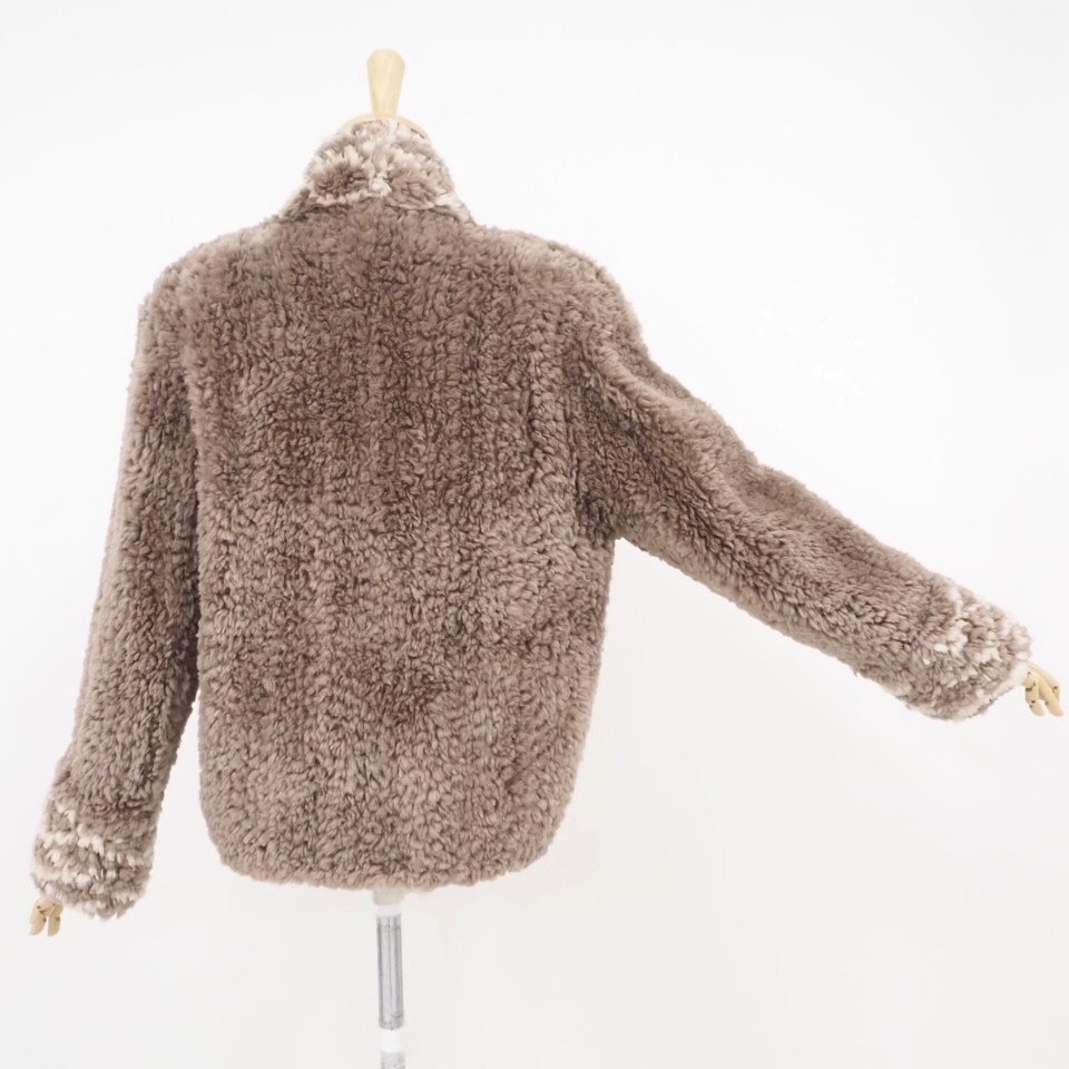 美品【 Paula Lishman Knit Fur / ヤーン加工 / カナダ製 】 高級毛皮 シェアードビーバー/ショートコート 64cm丈/モカブラウン/M寸◆U256Y_画像5