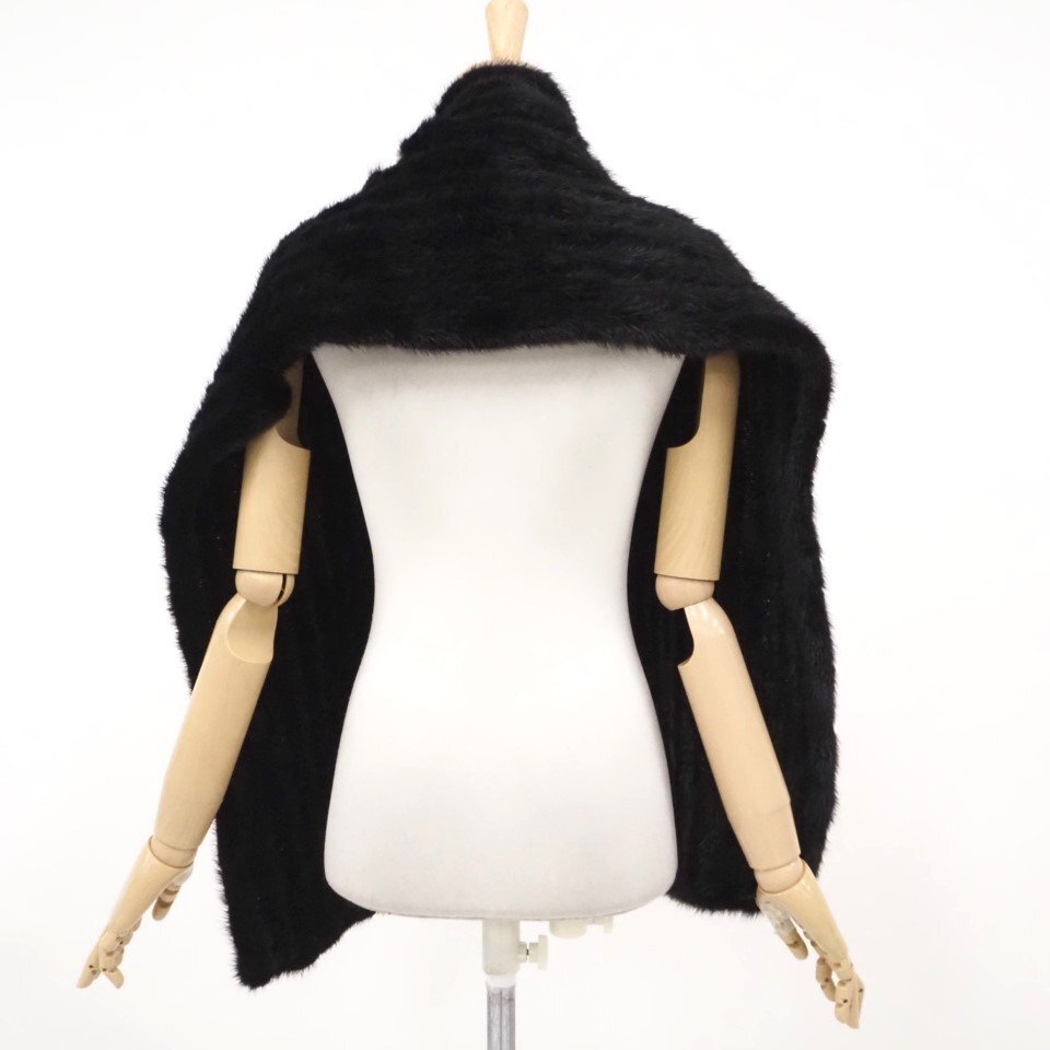  beautiful goods [ Masayama /ya-n processing / paper tag attaching ]Y1000~ high class fur black mink * stole width :32cm× length :160cm * black *U322Y