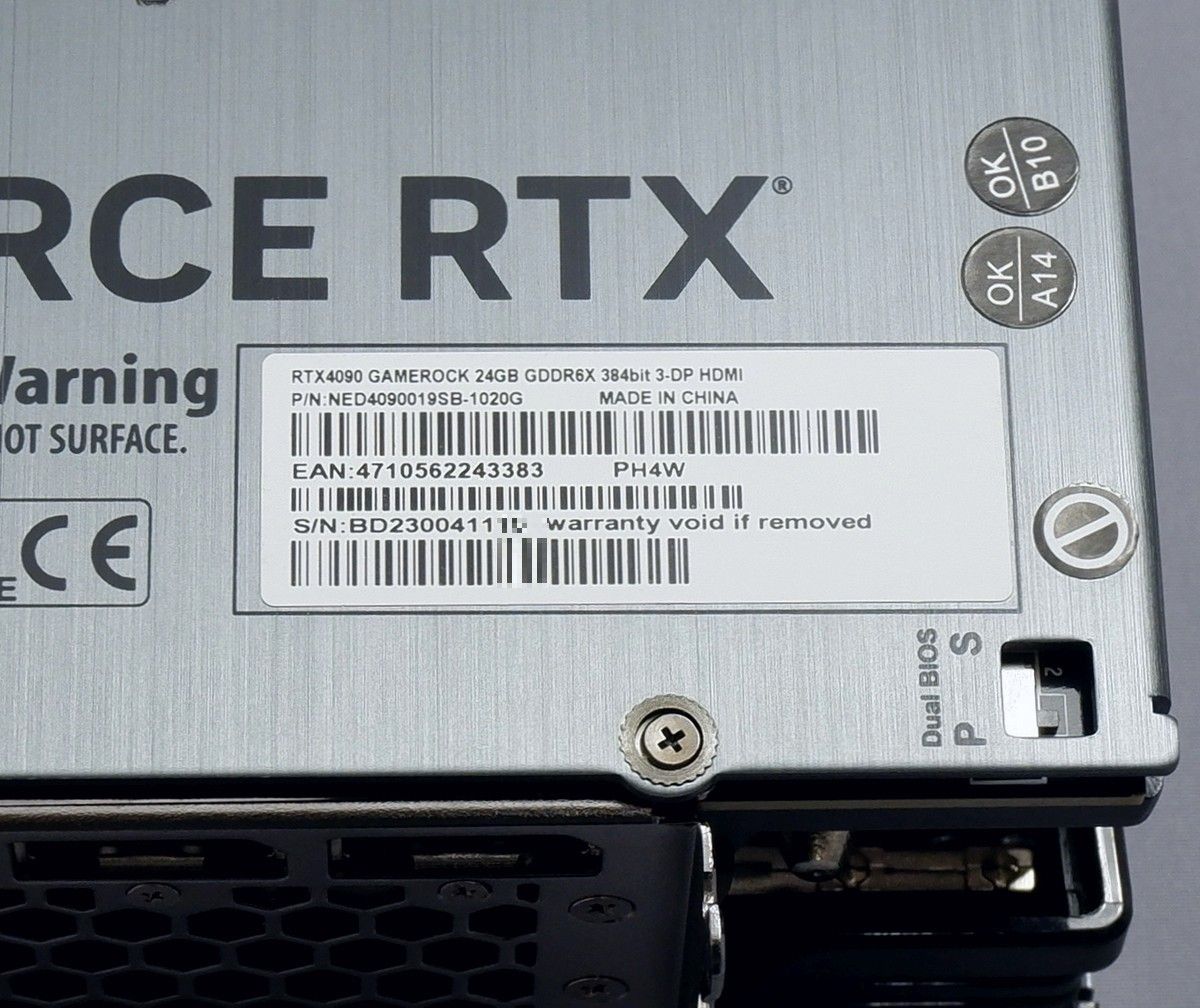 Palit GeForce RTX 4090 GameRock 24GB GDDR6X