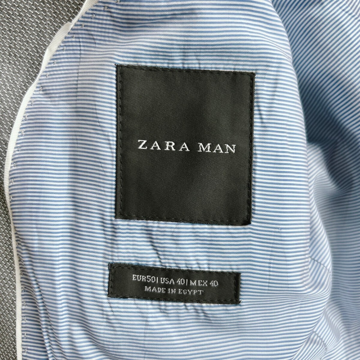 希少 XLサイズ！ZARA MAN 【絶妙な色合い】ザラ テーラードジャケット 50 ライトグレー メンズ アンコン 春 ブレザー 清涼感_画像8
