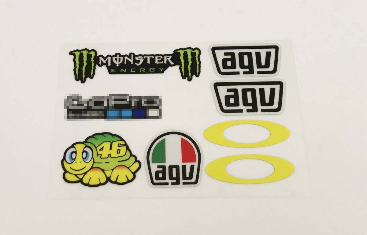 ST-030 MotoGP 46 バレンティーノ ロッシ Valentino Rossi AGV ヘルメット シールド 3M ステッカー 8点セット 反射剤入りの画像1