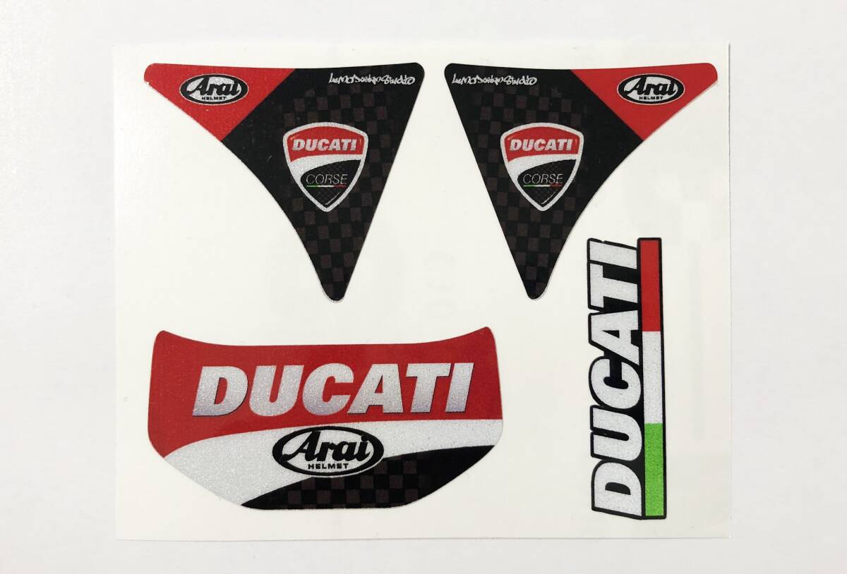 ST-153 Ducati Corse ドゥカティ コルセ ARAI ヘルメット 3Mステッカー 4点セット 反射剤入りの画像1