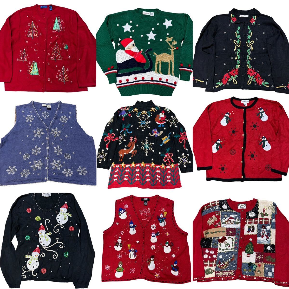 美品 ビンテージクリスマスセーター アグリーセーター 9枚セット/USA古着セット ベールの画像1