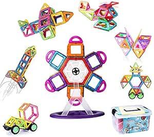 FlyCreat マグネットブロック おもちゃ 磁気おもちゃ 磁石ブロック ピタゴラスおもちゃ 男の子 女の子 子ども 子供 立体_画像1