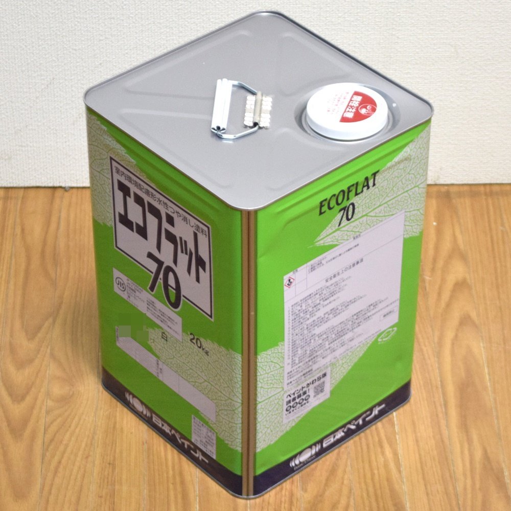 新品 日本ペイント 塗料 エコフラット70 白 20kg 室内環境配慮形水性つや消し塗料 NIPPON PAINT_画像2