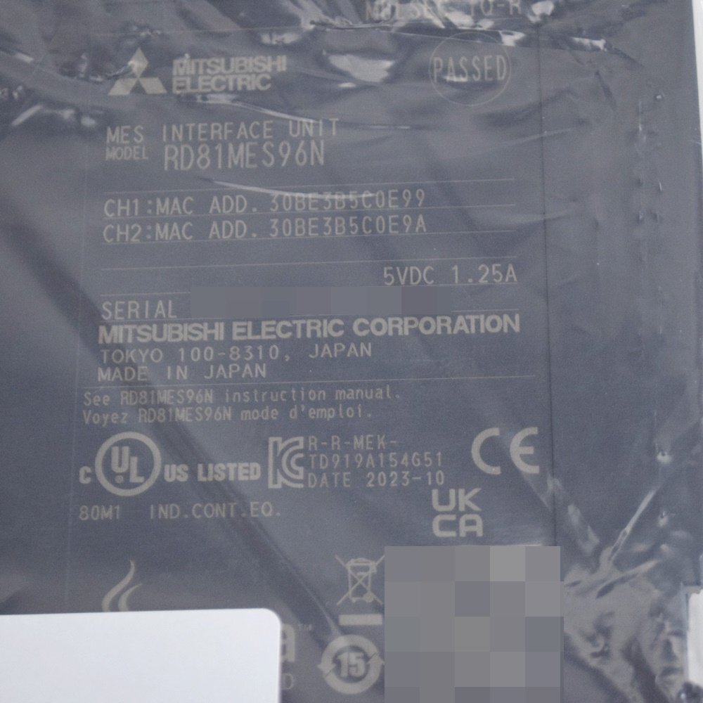 未使用 三菱電機 MESインターフェースユニット RD81MES96N 2023年製 最大64ジョブ 箱無し MITSUBISHI ELECTRIC MELSEC iQ-Rの画像2