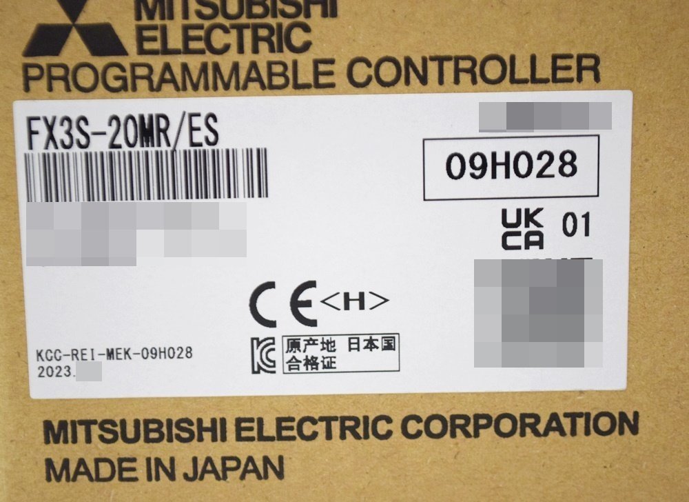 新品 三菱電機 シーケンサ MELSEC-F FX3S-20MR/ES 2023年製 AC電源・DC入力タイプ 入力12点 出力8点 MITSUBISHI ELECTRICの画像2