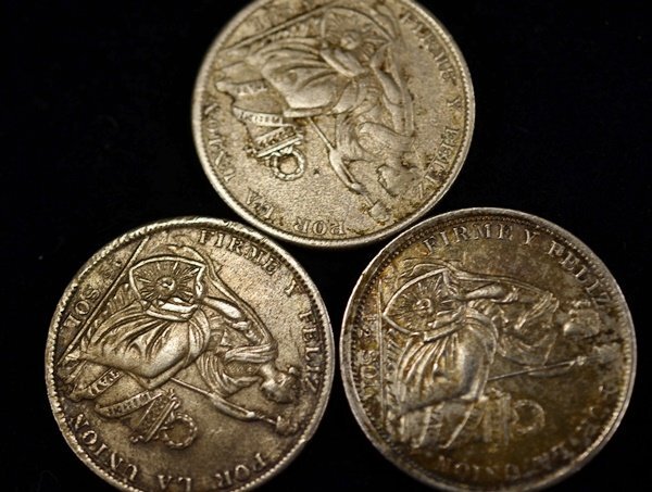 5枚セット 良品 ペルー 1/2ソル 1ディネロ 1/2ディネロ 女神座像 1928年 1916年 1/2SOL 銀500 銀貨 シルバーコイン 総重量41.1gの画像6