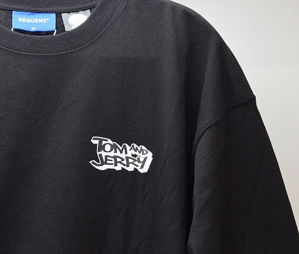新品 タグ付き SEQUENZ×TOM＆JERRY コラボ ロングTシャツ ブラック XLサイズ シークエンズ トムとジェリー TOMの画像4