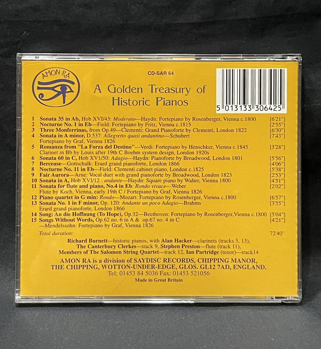 CD ●「歴史的なピアノの黄金の宝庫」 リチャード・バーネット 他 ピアノ クラシック_画像3