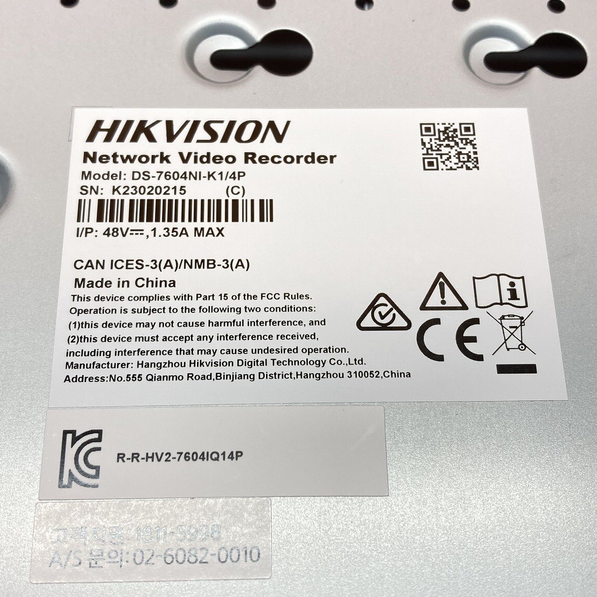 ネットワークビデオレコーダー HIKVISION DS-7604NI-K1/4P 4K対応 4ch サテイゴー_画像4