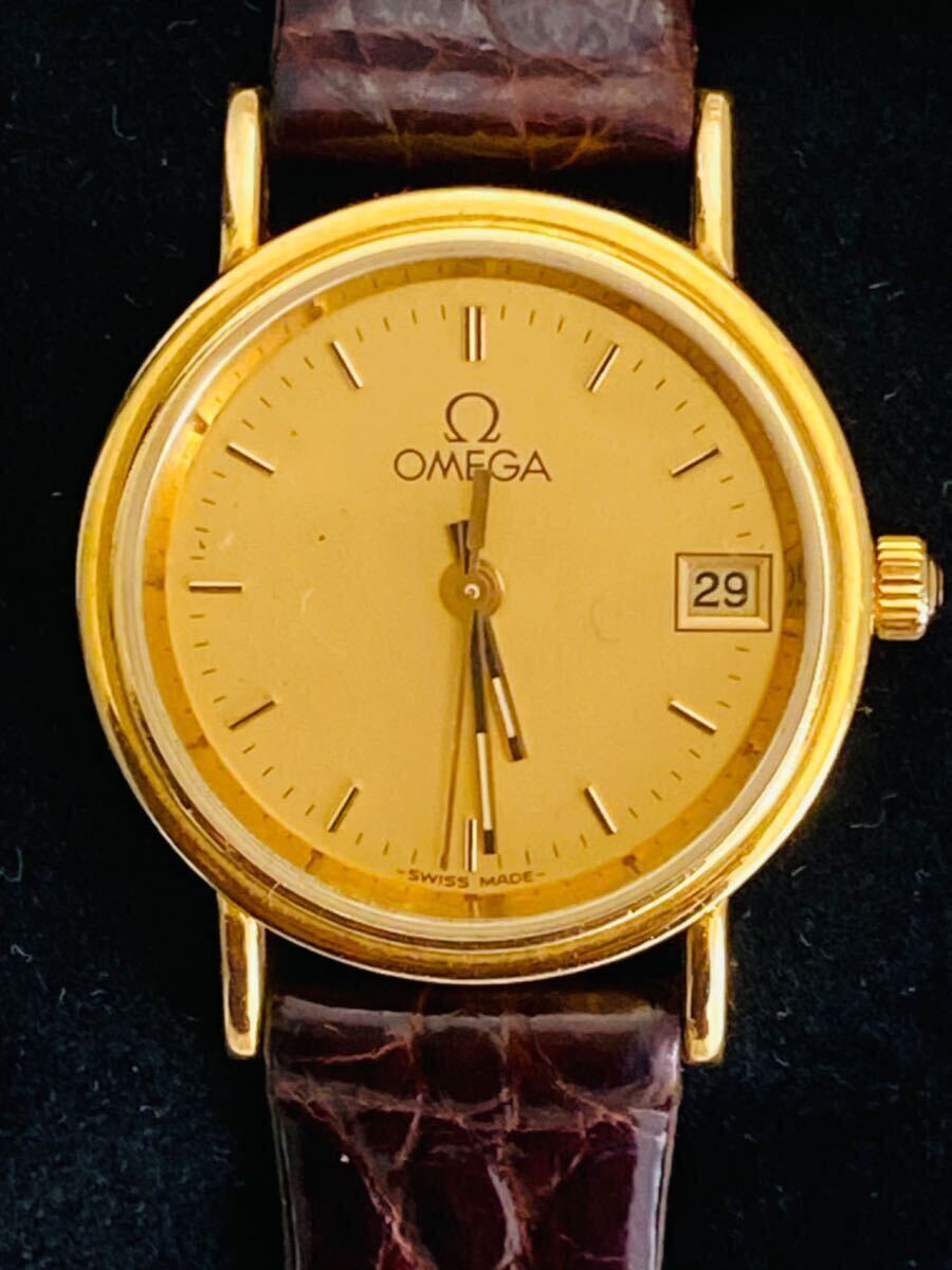 Omega オメガ Deville デビル デヴィル Ladys レディース watch 時計 quartz QZ クォーツ YG イエローゴールド 18金 金相場132000円 稼働中