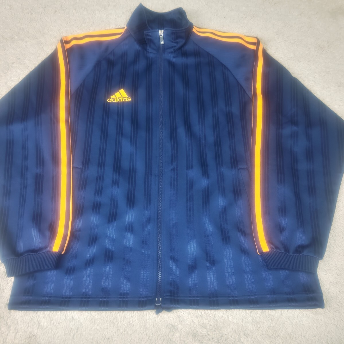 adidas Adidas джерси верх и низ в комплекте M размер темно-синий × orange спортивная куртка брюки выставить задний Logo te Caro go